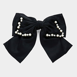 Pearl Accented Bow Barrette