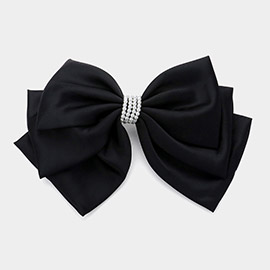 Oversized Pearl Pointed Bow Barrette