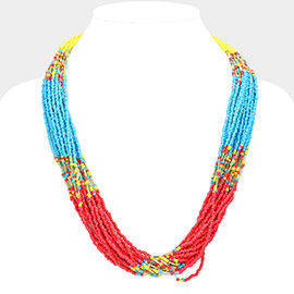 Seed Beaded Multi Layered Necklace
