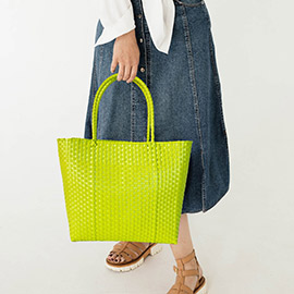 Basket Weave Tote Bag / Shoulder Bag