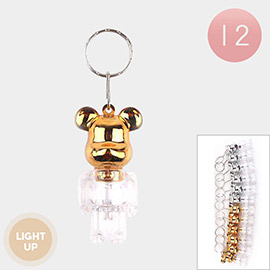 12PCS - Light Up Bear Keychains