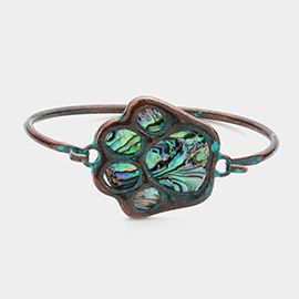 Abalone Paw Pointed Bangle Bracelet