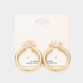 Gold Dipped Textured Aluminum Pin Catch Hoop Earrings