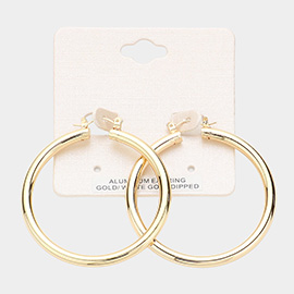 Gold Dipped Aluminum Pin Catch Hoop Earrings