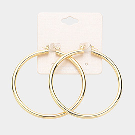 Gold Dipped Aluminum Pin Catch Hoop Earrings