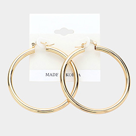 Metal Pin Catch Hoop Earrings