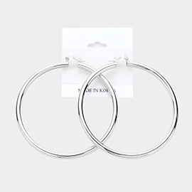 Metal Pin Catch Hoop Earrings