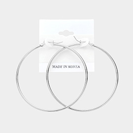 Metal Hoop Pin Catch Earrings