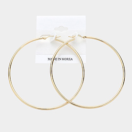 Metal Hoop Pin Catch Earrings