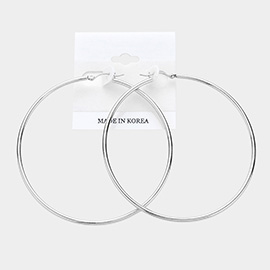 Metal Hoop Pin Catch Earrings