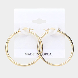 Metal Hoop Pin Catch Earrings