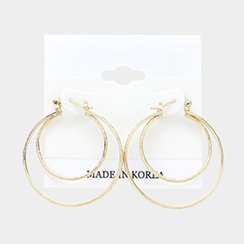 Double Metal Hoop Pin Catch Earrings