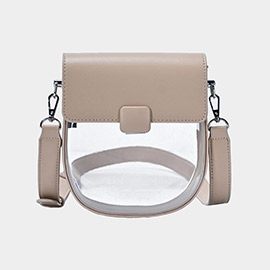 Faux Leather transparent Crossbody Bag