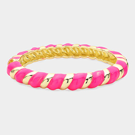 Enamel Twisted Hinged Bracelet