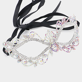 Rhinestone Paved Cat Eye Masquerade Mask