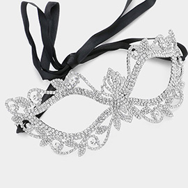 Rhinestone Paved Cat Eye Masquerade Mask