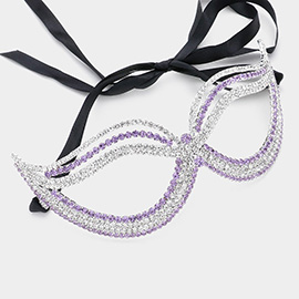 Rhinestone Pave Cat Eye Masquerade Mask