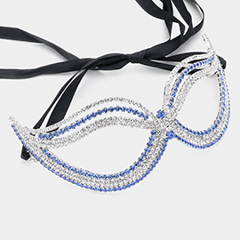 Rhinestone Pave Cat Eye Masquerade Mask