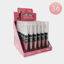 36PCS - Double Head Transfer-Proof Lip Glaze