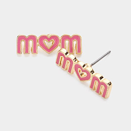 Enamel Mom Stud Earrings