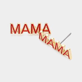 Enamel MAMA Stud Earrings