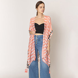 Aztec Print Kimono Poncho