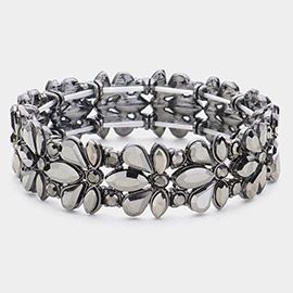 Floral Crystal Stretch Evening Bracelet