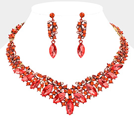 Marquise Stone Accented Evening Necklace