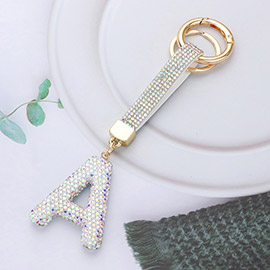 Bling Studded Initial A Keychain