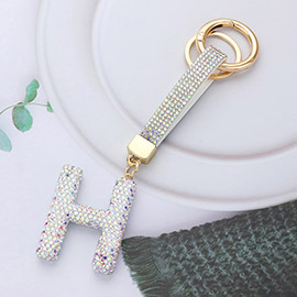 Bling Studded Initial H Keychain