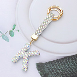 Bling Studded Initial K Keychain