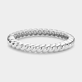 Twisted Metal Hinged Bangle Bracelet