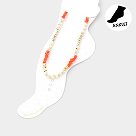 Pearl Pointed Multi Beaded Anklet