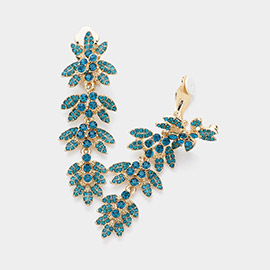 Rhinestone Paved Vine Dropdown Evening Earrings