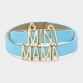 2PCS - MINI MAMA Message Faux Leather Button Snap Bracelets Set