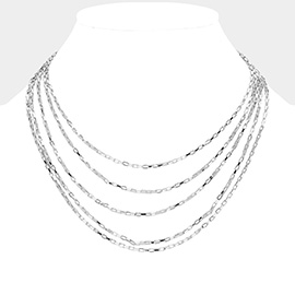 Meta Chain Multi Layered Necklace