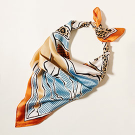 Abstract Horse Printed Scarf