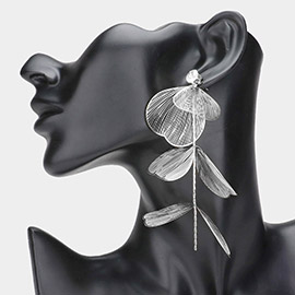 Metal Wire Petal Dropdown Earrings