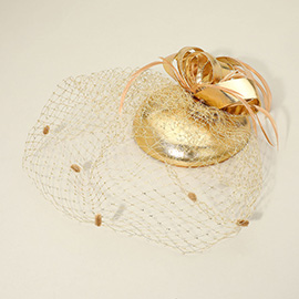 Feather Mesh Bow Fascinator / Headband