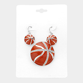 Enamel Basketball Pendant Set