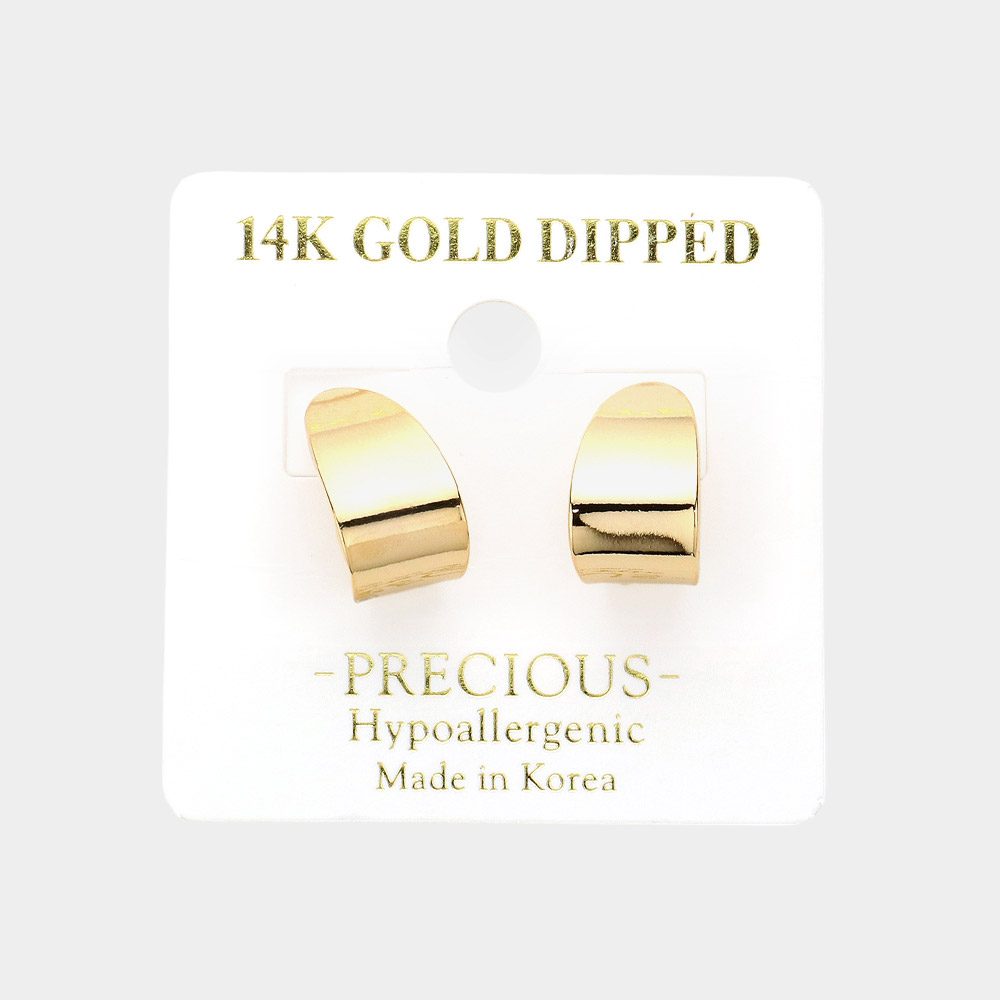 14K Gold Dipped Hypoallergenic Mini J Hoop Earrings