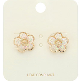 Lucite Flower Stud Earrings