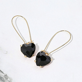 Heart Stone Cluster Dangle Earrings