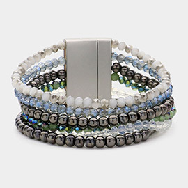 Multi Beaded Layered Magnetic Bracelet