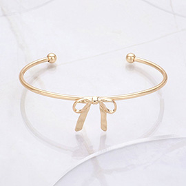 Metal Bow Pointed Cuff Bracelet