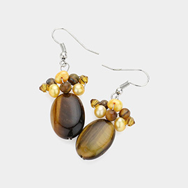 Natural Bauble Bead Earrings