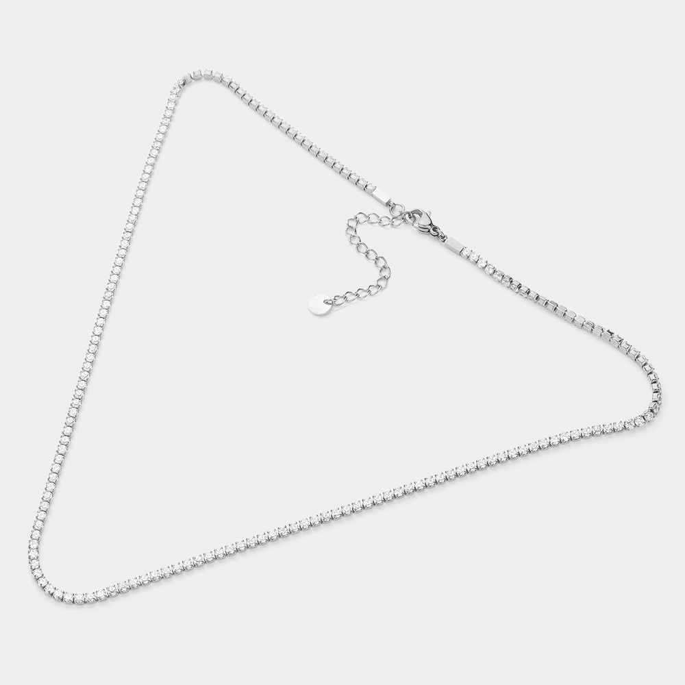 SECRET BOX_Stainless Steel Tennis Chain Necklace