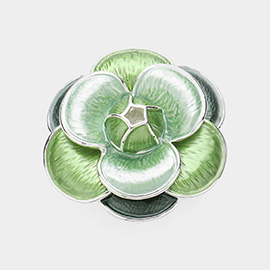 Colored Metal Flower Magnetic Brooch