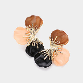 Resin Petal Flower Earrings