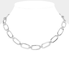 Chunky Metal Paperclip Chain Necklace